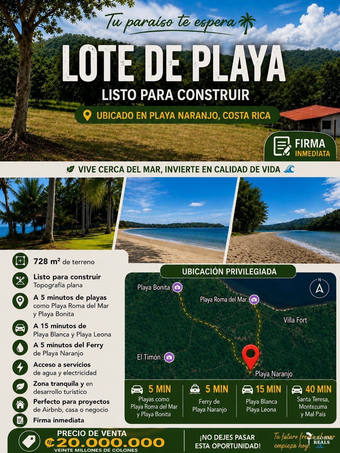 VENTA DE HERMOSO LOTE EN SANTA CRUZ, GUANACASTE