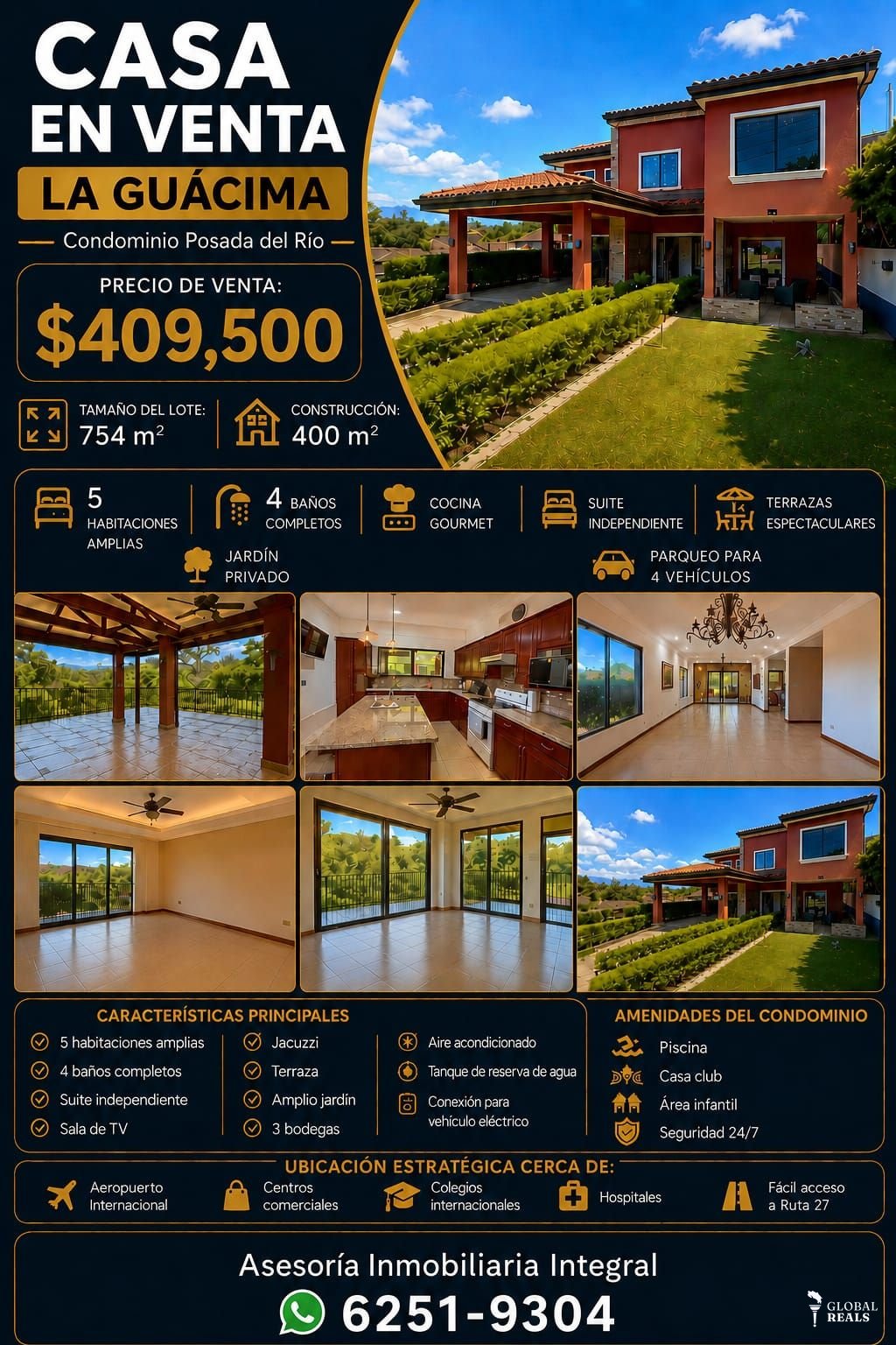 RESIDENCIA DE LUJO EN VENTA – LA GUÁCIMA (POSADA DEL RÍO)