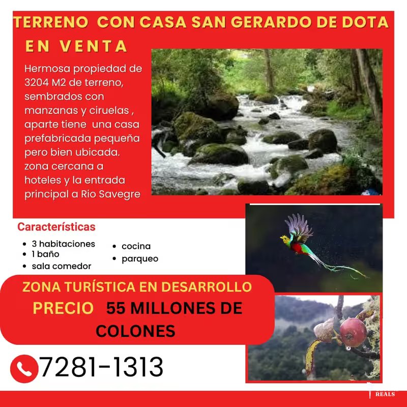 SAN GERARDO DOTA SAVEGRE 3204 M2 , casa de 60 M2 - 55,000,000 COL