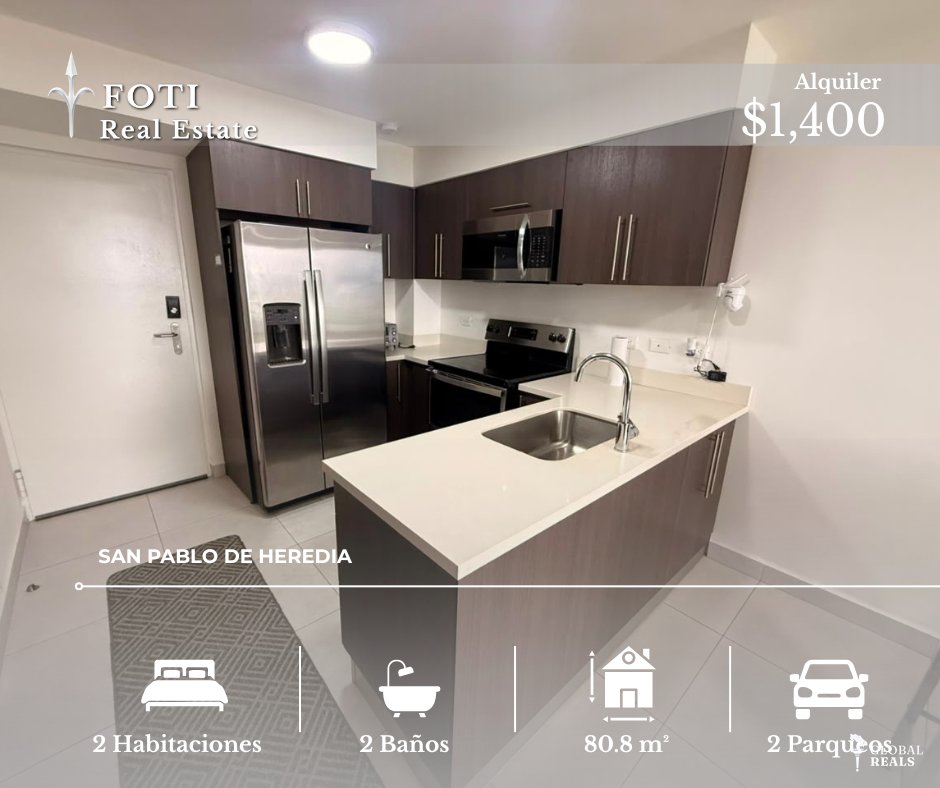 Altamira Heredia | Full Amueblado | Piso 12 | 2 Habitaciones