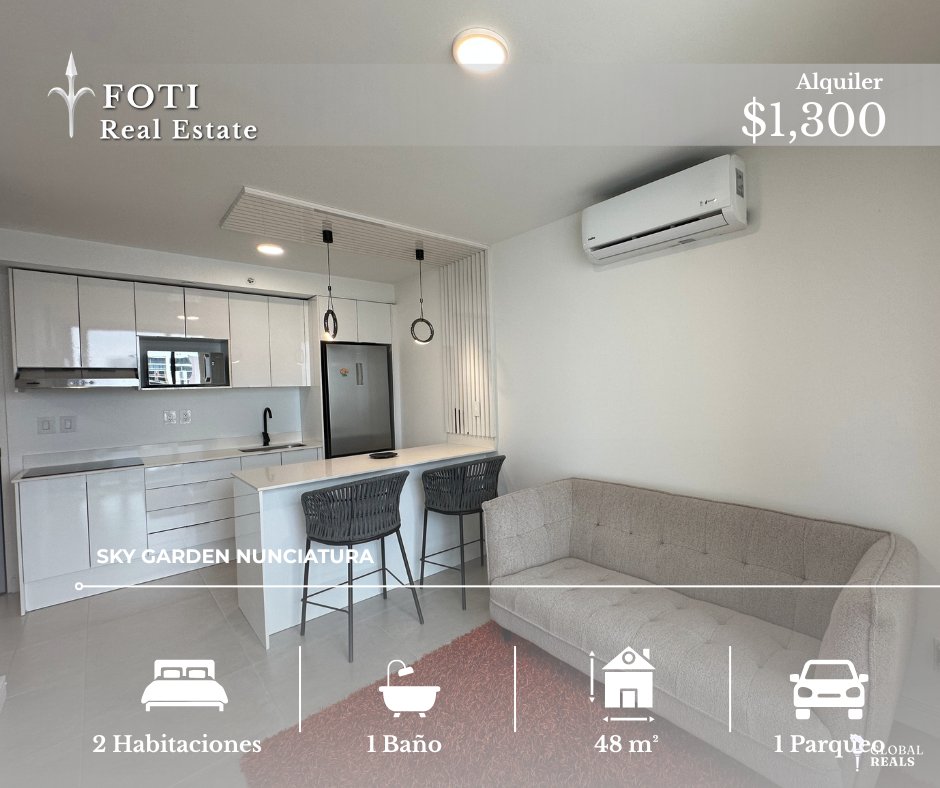 Sky Garden Nunciatura | Vista Oeste | Amueblado | Piso 12 | 2 Habitaciones